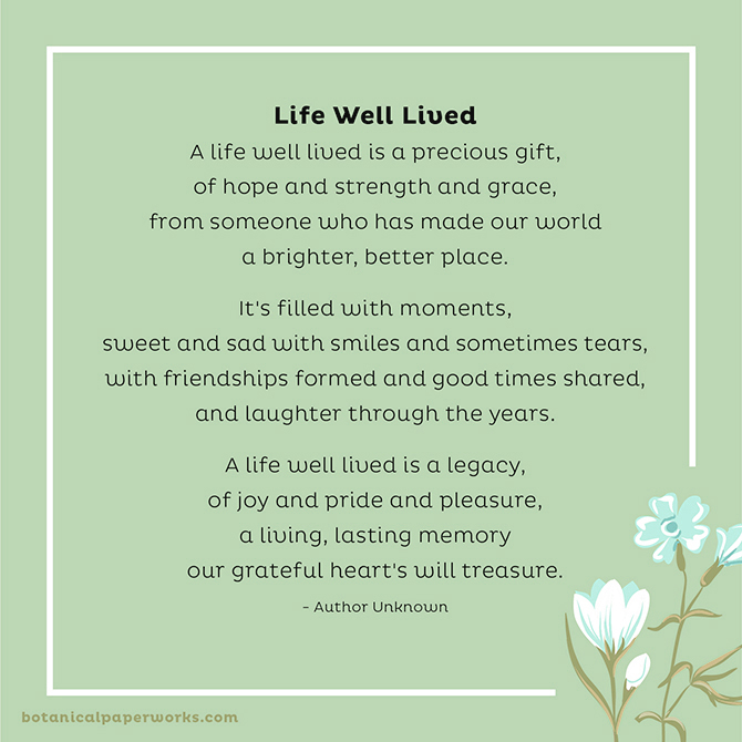 Poem a life well lived: A touching poem that celebrates living a good life and how to write one