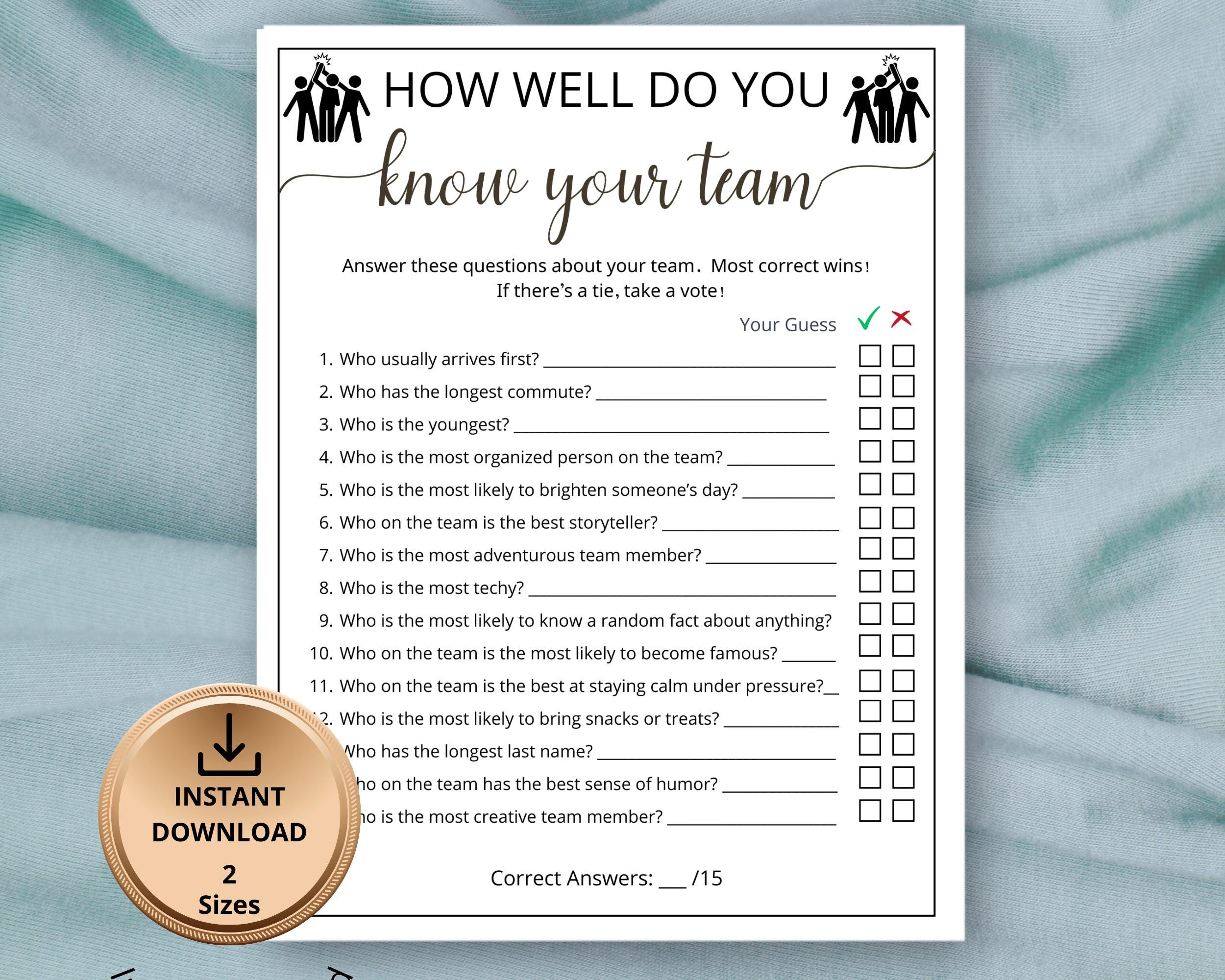 Test Your Team: How Well Do You Know Your Coworker Game