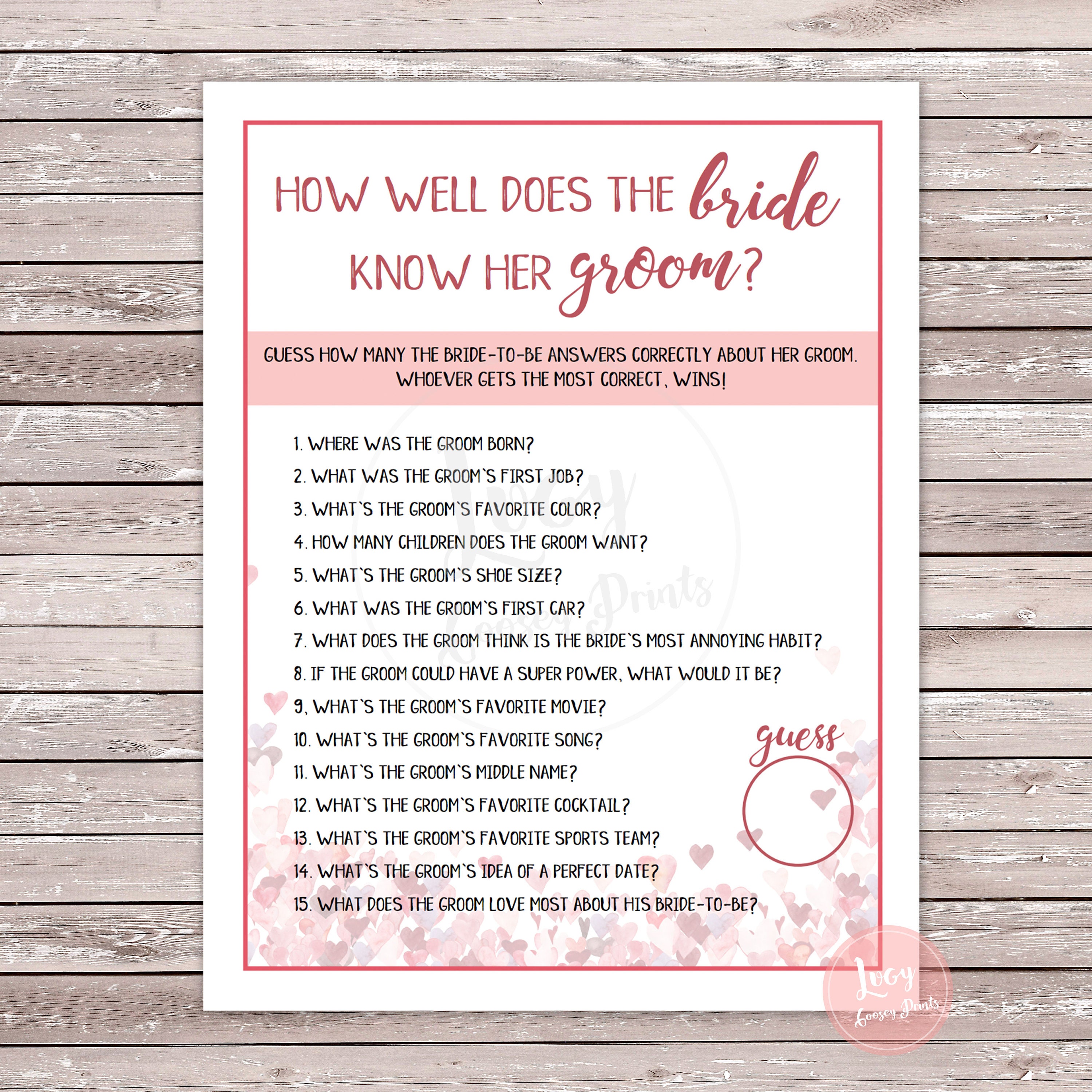 How Well Do You Know the Groom Questions to Spice Up the Bridal Shower or Bachelorette Party