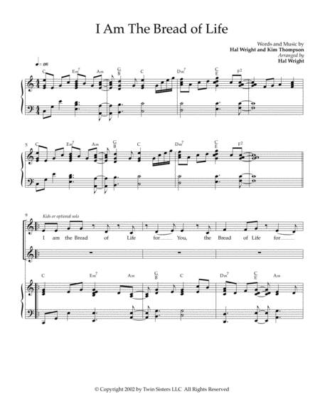 i am the bread of life music sheet:Simple and direct version download now.