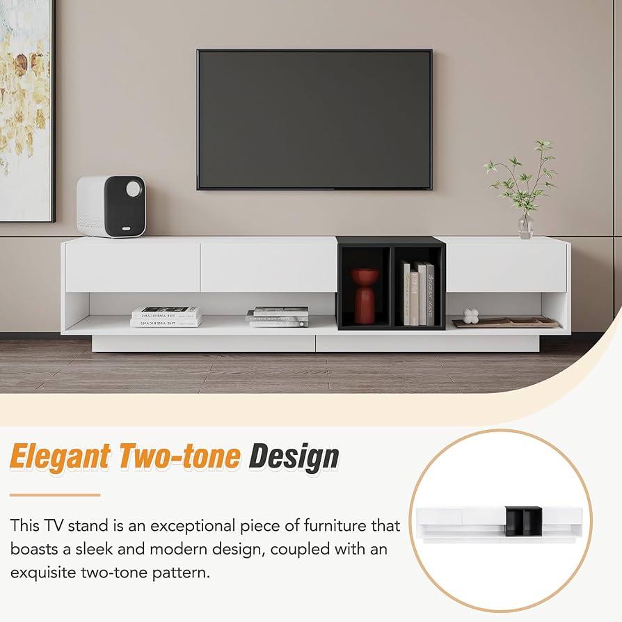 Modern Two Tone Entertainment Center (Stylish and budget friendly Update)